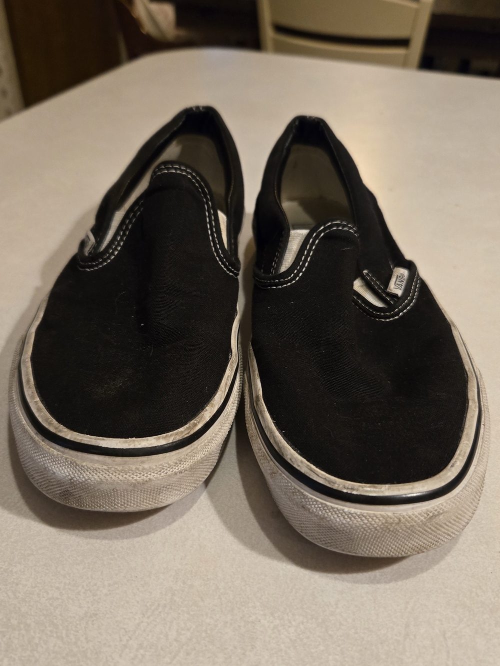 Vans Classic Slip-On Canvas Sneakers in Black, Women Size 8